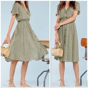 Reformation Marigold Daisy Floral Retro Collared Midi Dress SIze 0